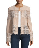 Lace & Suede Topper Jacket