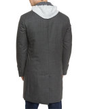 Wool Single-Breasted Coat, Lignite