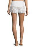 Lace Boxer Lounge Shorts, White