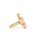 Bold Teardrop Crystal Ring, Golden