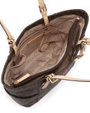 Logo-Print Signature Monogram Tote Bag, Brown