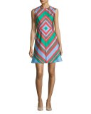 Diamond Tailored A-Line Dress, Multicolor