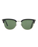 Cellor Half-Rim Acetate Sunglasses, Black