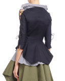 Lace-Up Sleeve Tailored Jacket, Navy