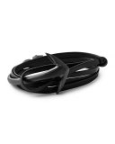 Men's Anchor Leather Bracelet, Black