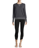 Serene Mesh-Inset Long-Sleeve Sport Top