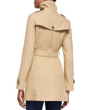 Funnel-Collar Trench Coat