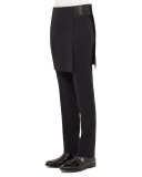 Skirt-Overlay Massai-Detail Pants, Black