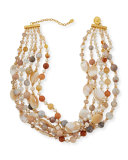 Twist Beaded Agate & Druzy Necklace