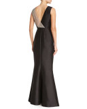Tijana Embellished Mermaid Gown, Black