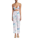 Waves Tie-Front Coverup Pants