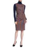 Sutton Wool-Silk Turtleneck Sweater, Midnight