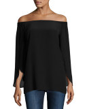 Trainspot Off-the-Shoulder Top, Black
