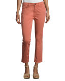 Brushed Sateen Skinny Ankle Jeans