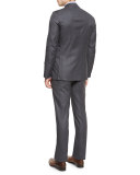 Super 130s Tonal Plaid Wool Two-Piece Suit, Gray