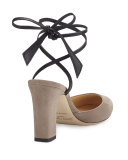Lucia Suede 85mm Ankle-Wrap Sandal
