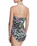 Lively Leaves V-Wire Bandini Swim Top, Green