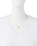 14k Gold Diamond Happy Face Pendant Necklace