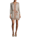 Teedra Printed Tie-Waist Dress