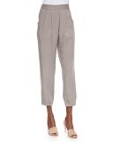Slouchy Ankle Pants, Stone
