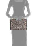 Leo Glitter Envelope Clutch Bag, Silver/Multi