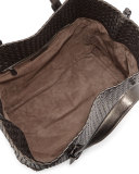 A-Shape Large Woven Tote Bag, Bronze