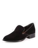 Galia Suede Smoking Slipper, Black