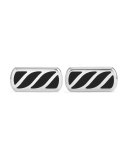 Men's Sterling Silver & Onyx Cable Cuff Links