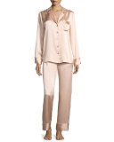 Satin Silk Two-Piece Pajama Set