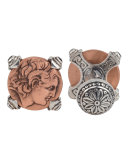 Men's Sterling Silver & Copper Alexander the Great Cuff Links w/Spinel Insets