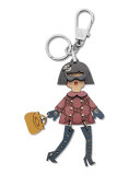 Brunette Lady Key Ring Charm
