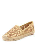 Rhea Metallic Espadrille Flat, Gold/Natural Blush