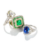 Estate Edwardian Demantoid Garnet Dinner Ring, Size 5.25