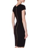 Gylia V-Neck Sheath Dress, Black