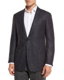 Textured Mixed-Box Sport Coat, Blue/Gray