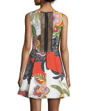 Adrianne Floral Pleated Midi Dress, Multicolor