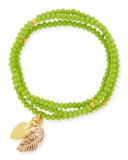 Isadora Glass Beaded Stretch Bracelet, Lime