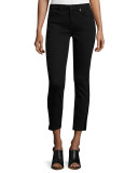 Riche Touch Skinny Tux Ankle Jeans, Black