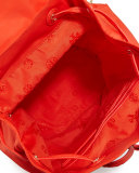 Nylon Flap-Top Backpack, Poppy Red