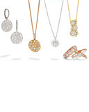 18K Rose Gold Melee Diamond Disc Necklace
