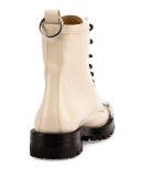 Lyndon Box Calf Combat Boot, Bone