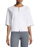 Sabina Cropped Jacket, White 