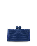 Crocodile Knot-Top Clutch Bag