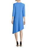 3/4-Sleeve Asymmetric Jersey Dress 