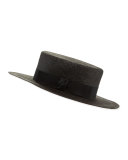 The Gloria Straw Boater Hat, Black