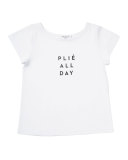 Plié All Day Jersey Tee, White, Size 4-7