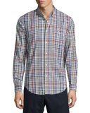 Resort Plaid Oxford Shirt, White/Multicolor