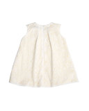 Sleeveless Poplin Eyelet Swing Dress, White, Size 2-6