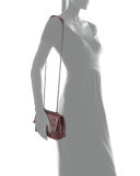 Baby Olimpia Snakeskin Shoulder Bag, Bordeaux