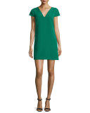 Eva Cap-Sleeve Stretch Cady Dress